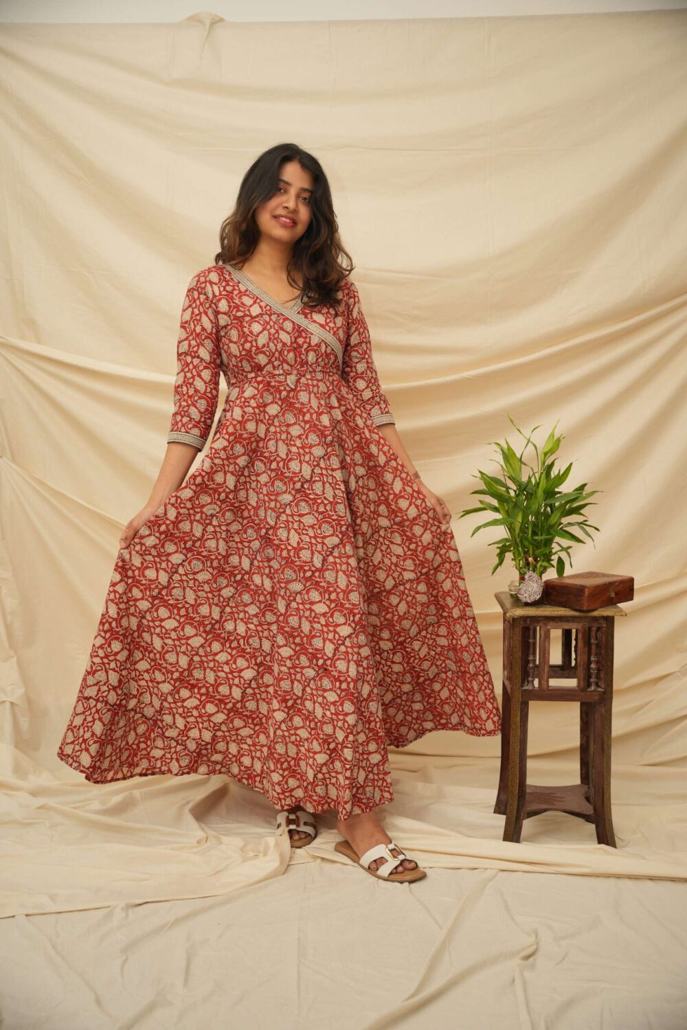 Cinnamon Sway Ajrakh Maxi dress - Image 2