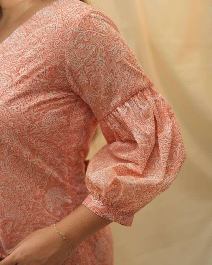 Penelope Shirt Dress in Sunset Peach - Image 3