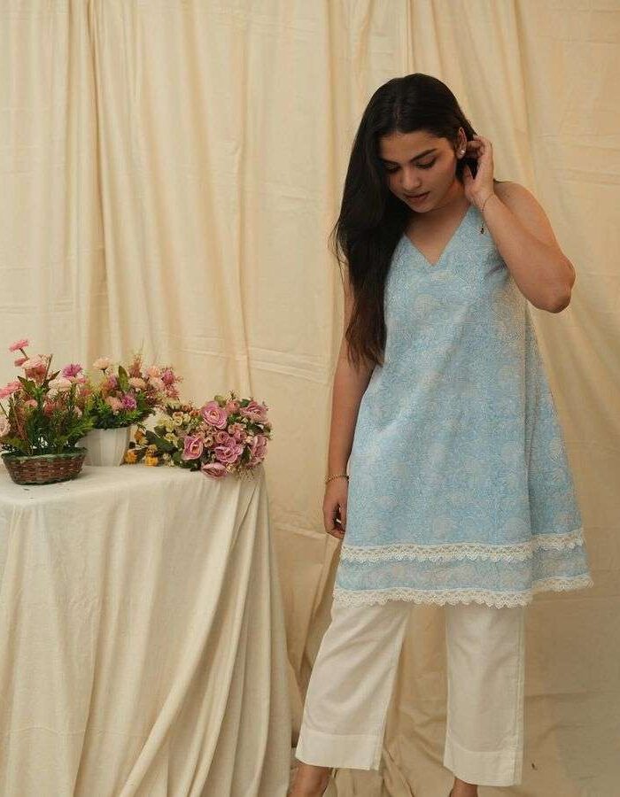 Francesca Tunic Dress in Baby Blue
